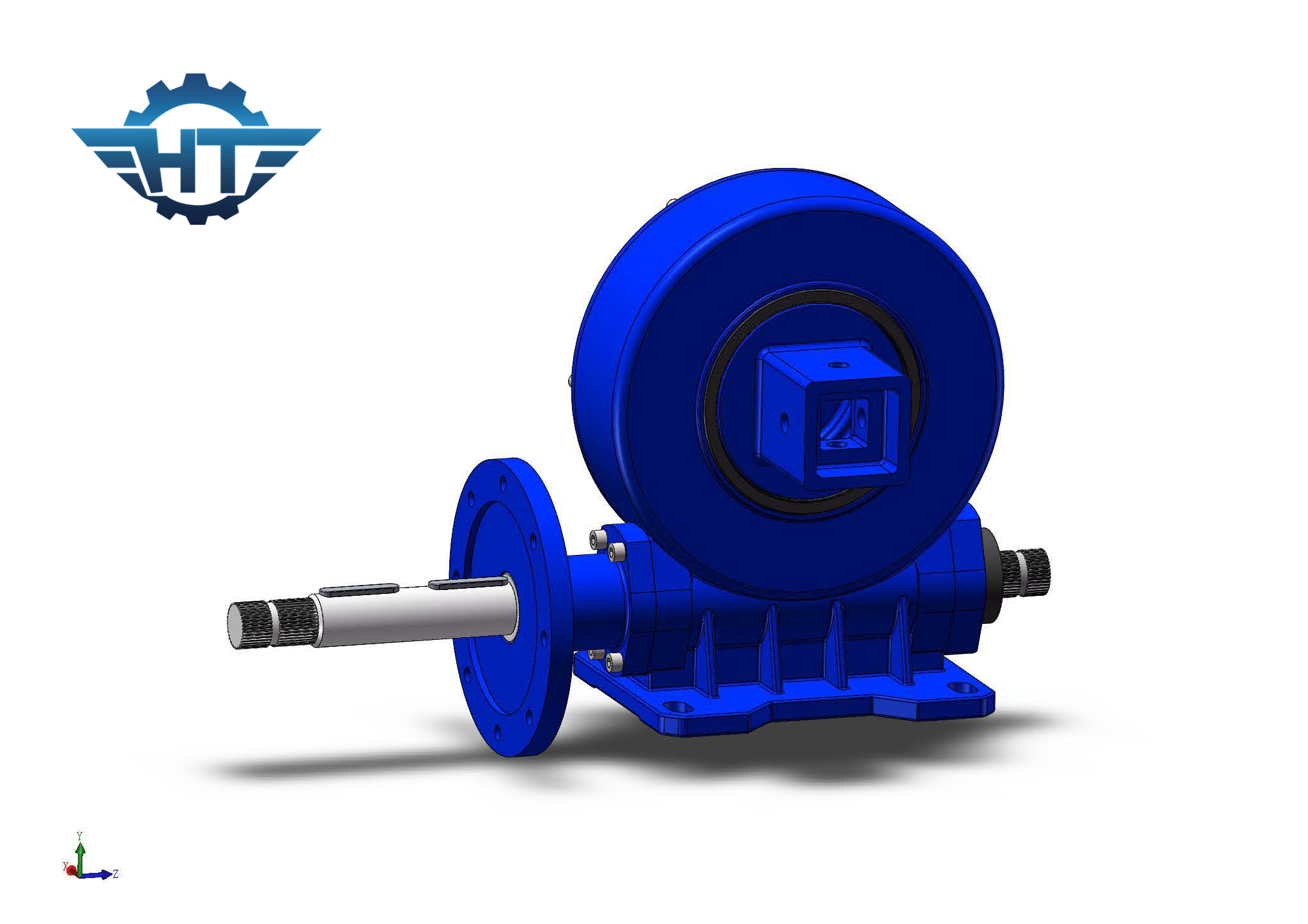 Vertical Single Worm Slew Drive Gearbox With 230VAC Gear Motor For